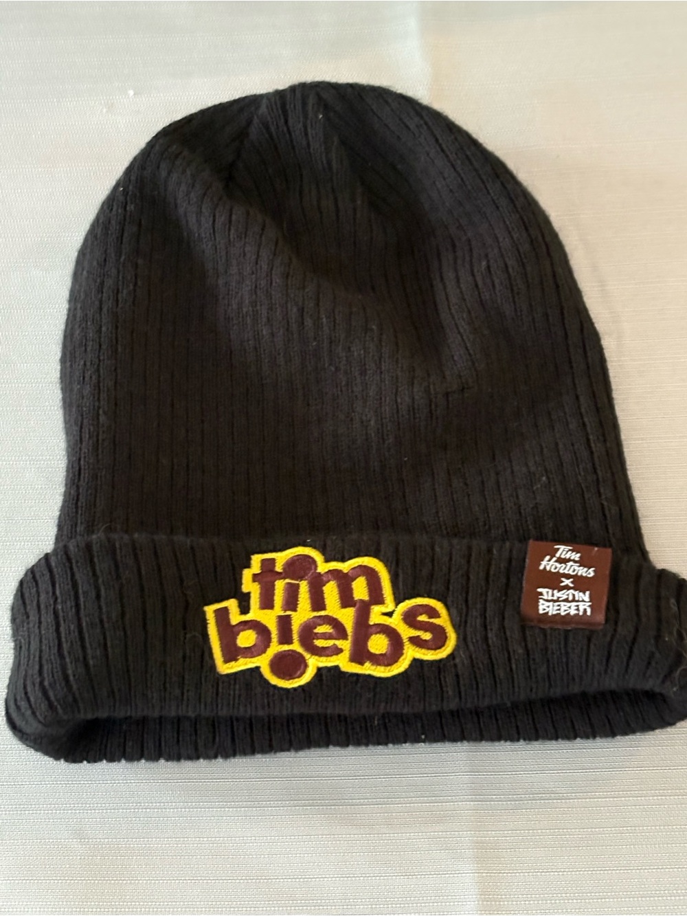 Black Knit Beanie - Tim Horton Justin beiber collaboration. A21